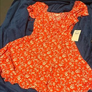 NWT O’Neill orangish pinkish dress small